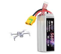 SSCYHT Batteria al litio 22,2 V Batteria Lipo 6S 6000 mAh 7200 mAh 6800 mAh 4200 mAh 6500 mAh Batterie di ricambio per drone con porta XT90 per motori 160 W,22.2v5600mah xt90 s