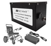 SSCYHT Batteria al litio 24V 50Ah 13Ah Batteria ricaricabile 24V Batterie per sedia a rotelle elettrica con caricabatterie e connettore GX20 maschio per motori 150W a 1500W,24v13ah