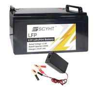 SSCYHT Batteria LiFePO4 12V 130Ah Batteria a ciclo profondo 12V Batterie al litio 130Ah Batterie per golf cart per motori 500W a 1500W con caricabatterie e maniglia