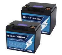 SSCYHT Batteria LiFePO4 12V 50Ah Batteria al litio 12V Batterie a ciclo profondo per camper, applicazioni off-grid e solari, kit motore da 50W a 640W con display LCD,12v50ah 2pack