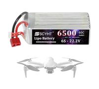 SSCYHT Batteria Lipo 22,2 V 6000 mAh 4200 mAh 6500 mAh 7200 mAh 5200 mAh Batteria al litio 6S Batterie per drone per kit motore 50 W a 160 W con connettore a T,22.2v6500mah t plug