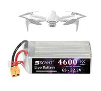 SSCYHT Batteria Lipo 22,2 V 6000 mAh 4200 mAh 6500 mAh 7200 mAh 5200 mAh Batteria al litio 6S Batterie per drone per kit motore 50 W a 160 W con connettore a T,22.2v4600mah xt60