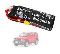 SSCYHT Batteria Lipo 4S 14,8 V 6000 mAh 6500 mAh 8500 mAh Batteria al litio 14,8 V Batterie ricaricabili per auto telecomandata per motore 50 W a 130 W e porta XT60,14.8v6500mah 1pack