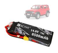 SSCYHT Batteria Lipo 4S 14,8 V 6000 mAh 6500 mAh 8500 mAh Batteria al litio 14,8 V Batterie ricaricabili per auto telecomandata per motore 50 W a 130 W e porta XT60,14.8v8500mah 1pack