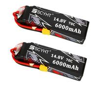 SSCYHT Batteria Lipo 4S 14,8 V 6000 mAh 6500 mAh 8500 mAh Batteria al litio 14,8 V Batterie ricaricabili per auto telecomandata per motore 50 W a 130 W e porta XT60,14.8v6000mah 2pack