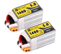 SSCYHT Batteria Lipo 5.0 22,2 V 1800 mAh 850 mAh 1400 mAh 1550 mAh 1200 mAh Batteria per drone 22,2 V Batterie al litio per motori inferiori a 40 W con porta XT60,22.2v1400mah 2pack
