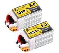 SSCYHT Batteria Lipo 5.0 22,2 V 1800 mAh 850 mAh 1400 mAh 1550 mAh 1200 mAh Batteria per drone 22,2 V Batterie al litio per motori inferiori a 40 W con porta XT60,22.2v1050mah 2pack