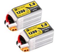 SSCYHT Batteria Lipo 5.0 22,2 V 1800 mAh 850 mAh 1400 mAh 1550 mAh 1200 mAh Batteria per drone 22,2 V Batterie al litio per motori inferiori a 40 W con porta XT60,22.2v1200mah 2pack
