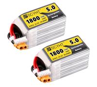 SSCYHT Batteria Lipo 5.0 22,2 V 1800 mAh 850 mAh 1400 mAh 1550 mAh 1200 mAh Batteria per drone 22,2 V Batterie al litio per motori inferiori a 40 W con porta XT60,22.2v1800mah 2pack
