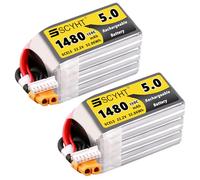 SSCYHT Batteria Lipo 5.0 22,2 V 1800 mAh 850 mAh 1400 mAh 1550 mAh 1200 mAh Batteria per drone 22,2 V Batterie al litio per motori inferiori a 40 W con porta XT60,22.2v1480mah 2pack