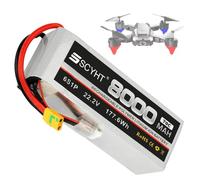 SSCYHT Batteria Lipo 6S 22,2V Batteria al litio 70C Batterie di ricambio 8000mAh Batterie droni per aeromodelli con BMS per kit motore da 100W a 180W,22.2v8000mah 70c xt90 s