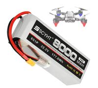SSCYHT Batteria Lipo 6S 22,2V Batteria al litio 70C Batterie di ricambio 8000mAh Batterie droni per aeromodelli con BMS per kit motore da 100W a 180W,22.2v8000mah 70c xt60