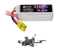 SSCYHT Batteria per droni 6S 22,2V Batteria al litio 60C Batterie Lipo Batterie ricaricabili per drone telecomandato, aeromodello, buggy elettrico con BMS e porta XT90-S,22.2v3300mah 60c