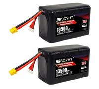 SSCYHT Batterie ricaricabili 22,2 V Batteria al litio 6S Batteria Lipo per drone Batterie da 13500 mAh con porta XT60-U per kit motore 50 W a 300 W,22.2v13500mah 2pack