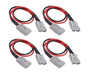 SSCYHT Connettore Anderson 50 A con cavo di collegamento da 10 AWG Cavi e connettori uno a uno per carrelli elevatori elettrici per batterie al litio Linea a doppia testa,0.5m cable 4pcs