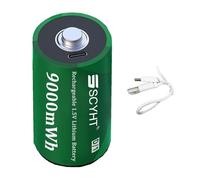 SSCYHT Pacco batteria al litio 1,5 V Batterie ricaricabili 9000 mWh Batterie al litio per luci emergenza, macchinine giocattolo, torce elettriche con cavo di tipo C,1.5v9000mwh 1pack