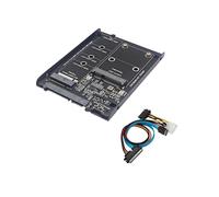 SSD Case Enclosure M2 + MSATA A SATA3.0 6Gb Adattatore Riser Card Board con Socket In Metallo Supporta M.2 SSD