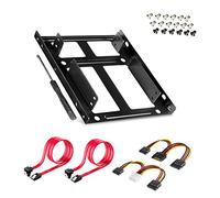 SSD HDD plastica staffa adattatore supporto per harddisk per PC per trasformare qualsiasi 89cm HDD SSD in one 133cm Drive Bay nero 2x 2.5 SSD HDD to 3.5 Mounting Bracket Kit