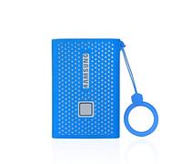 SSD portatile Unità a stato solido esterne Custodia protettiva in silicone progettata per Samsung T7 (Blue)
