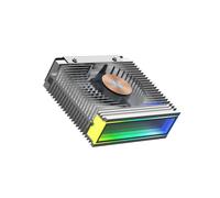 SSD Radiatore di Raffreddamento S50 M.2 2280 Specchio Superiore ARGB Doppia Ventola PWM Argento