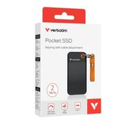 SSD Verbatim Pocket 2TB USB Tipo C 3.2 Gen 2 1000MB/s Nero, Nero, Arancione