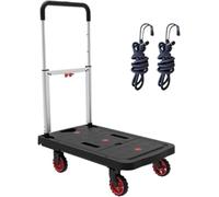 SSDDLZEQ Carrello Pieghevole con Maniglia Regolabile, Carrello con Piattaforma, capacità di carico di 300 libbre, Carrello con pianale, Carrello for Bagagli Portatile