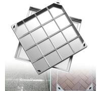 SSDDLZEQ Coperchi e telai Invisibili in Acciaio Inossidabile for tombini, Adatti for Cortili e Giardini, 1 Pezzo Ornamenti da Giardino(19.7x19.7x2in)