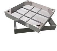 SSDDLZEQ Coperchio e Telaio for tombino Quadrato in Acciaio Inossidabile, Resistente for Uso Interno/Esterno Ornamenti da Giardino(23.6x23.6in (60x60cm))