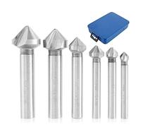 SSDXFJZR 6 Punte da Trapano Svasate HSS a 3 Taglienti 90 Gradi,3-20,5 mm, Gambo Tondo, smussatura, Fresa for, for Rivestita in Titanio for Metallo, Legno e Pannelli