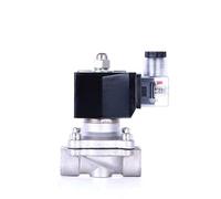 SSDXFJZR Valvola solenoide in Acciaio Inossidabile normalmente Chiusa da 3/8" 1/2" 1-1/2" 2" IP65 Valvola di Controllo del Tubo Valvola dell'Acqua 220V 110V 24V 12V(G-380VAC,1.25 inch)