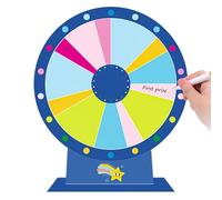 Ssguopte Ruota a premi, Tabletop da 12 Pollici da 13 Slot Ruota Rotante cancellabile con Penna di Lavagna, Gioco Premio Riutilizzabile con Stand per Carnevale, Fiera, colorato