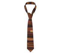 SSGVLPTO Cravatta da uomo con stampa a venature del legno, cravatta formale alla moda, adatta per sposo, testimone, viaggi di lavoro, nero, taglia unica