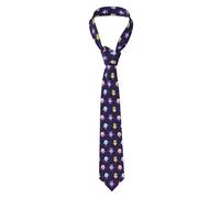 SSGVLPTO Cravatta da uomo con stampa di mostri colorati in stile cartone animato, cravatta formale alla moda, adatta per sposo, testimone, viaggi di lavoro, nero, taglia unica