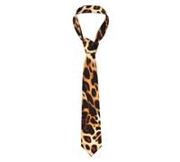 SSGVLPTO Cravatta da uomo con stampa leopardata con stampa animalier, cravatta formale alla moda, adatta per sposo, testimone, viaggio d'affari, nera, nero, taglia unica