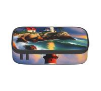 SSGVLPTO Lighthouse Diamond Painting stampa cancelleria organizer, doppia zip grande matita sacchetto, astuccio portatile matita