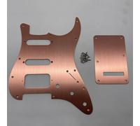SSH - Battipenna per chitarra elettrica Strat a 11 fori e piastra posteriore in alluminio anodizzato oro rosa stile moderno per Fender Stati Uniti e Messico standard Stratocaster stile