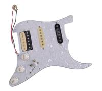 SSH - Battipenna precablato per chitarra, con Alnico 5 pickup Humbucker, spaccatura a spirale, plettro a 3 strati, parti di ricambio per chitarra elettrica Fender Stratocaster USA/Messico (bianco