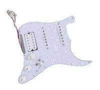 SSH - Battipenna precablato per chitarra, con Alnico 5 pickup Humbucker, spaccatura a spirale, plettro a 3 strati, parti di ricambio per chitarra elettrica Stratocaster USA/Messico (bianco perlato)