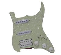 SSH - Battipenna precablato per Stratocaster, Alnico, 5 pickup Humbucker, 3 strati, piastra antigraffio per chitarra Fender Stratocaster, parti di ricambio (verde perlato vintage)