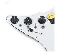 SSH Guitar Pickguard Wiring Loaded Prewired Silence Switch Per Chitarra Elettrica ST Pickup A Doppia Bobina Nero (Color : White with 3.5 jack)