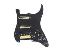 SSH Guitar Pickguard Wiring Loaded Prewired Silence Switch Per Chitarra Elettrica ST Pickup A Doppia Bobina Nero (Color : Bk with converter)