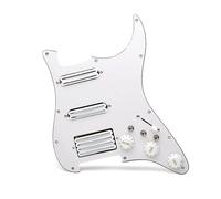 SSH High Output Loaded Prewired Scratchplate Coil Splitting 2 Humbucker Con Pickup A Bobina Pickguard Per Chitarra Elettrica (Color : White pickup)