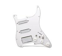 SSH High Output Loaded Prewired Scratchplate Coil Splitting 2 Humbucker Con Pickup A Bobina Pickguard Per Chitarra Elettrica (Color : White Pickup)