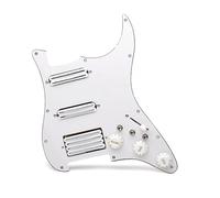 SSH High Output Loaded Prewired Scratchplate Coil Splitting 2 Humbucker Con Pickup A Bobina Pickguard Per Chitarra Elettrica (Color : White pickup)