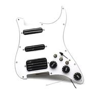 SSH Loaded Prewired Scratchplate Coil Splitting 2 Humbucker 4 Pickup Battipenna Bobina Con Pickup Interruttore A Taglio Singolo (Color : White with Bk)