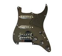 SSH Loaded Strat Pickguard Set Alnico 5 Pickups Battipenna a 3 strati per Fender Stratocaster (nero)