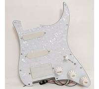SSH - Set di pickup attivi precablati per chitarra ST, compatibile con sistema EMG Style Active Humbucker, kit per chitarra aggiornato senza saldatura (bianco perlato)