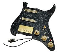 SSH Upgrade Pickup Per Battipenna Per Chitarra Precablati Set Di Cablaggi Per Pickup Humbucker Alnico V Oro Battipenna precablati Set (Color : 02)