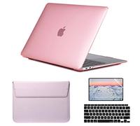 SsHhUu Custodia per 4 in 1 MacBook Pro 13 Pollici 2016-2021 Release M1 A2338 A2289 A2251 A2159 A1989 A1706 A1708, Plastica Cover con Tastiera Cover & Proteggi Schermo & Borsa per MacBook Pro 13 Rosa