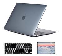 SsHhUu Custodia per MacBook Pro 14 Pollici 2021 Release Model A2442, Plastica Rigida Clear Cover con Tastiera Cover & Proteggi Schermo per MacBook Pro 14.2" con M1 Pro/M1 Max & Touch ID Nero